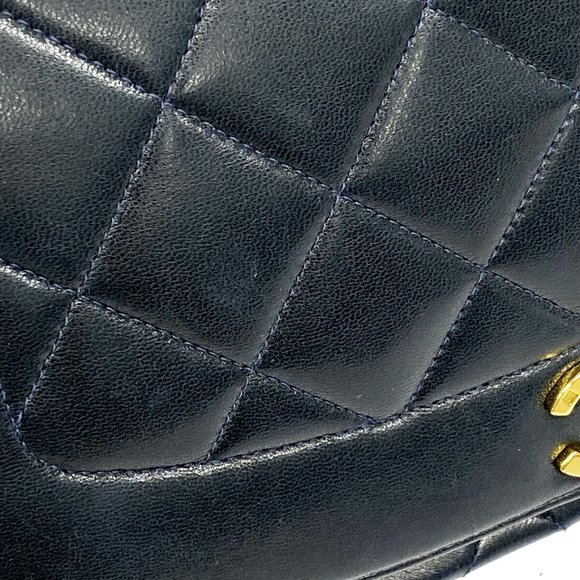 Chanel Shoulder Bag Diana Chain Lambskin Black Gold Hardware Women's - Picture 10 of 14